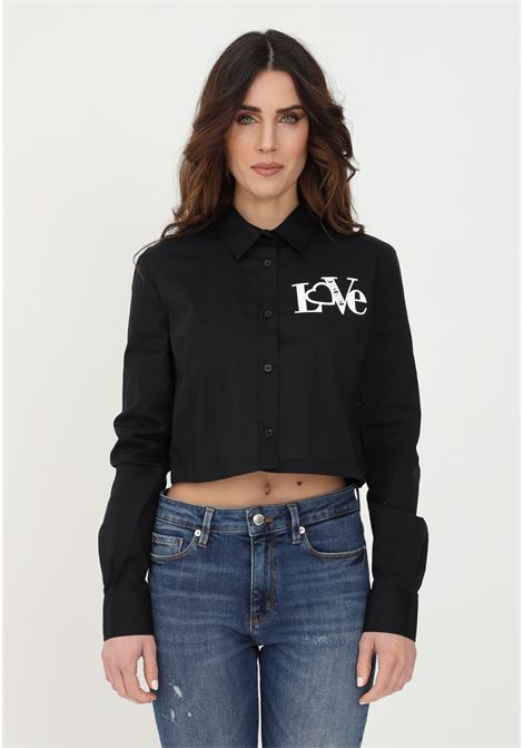 Casual women's shirt by love moschino with contrasting logo on the front LOVE MOSCHINO | WCE3301S3296C74